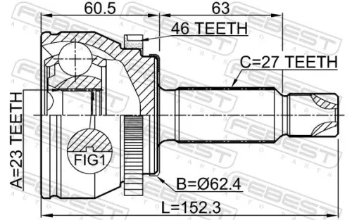FEBEST Joint Kit, drive shaft (2210-SOULB2A46)