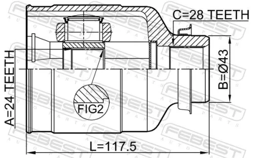 FEBEST Joint Kit, drive shaft (2211-CARNRH)