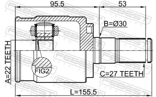 FEBEST Joint Kit, drive shaft (2211-FBATLH)