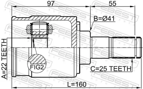 FEBEST Joint Kit, drive shaft (2211-FBMTLH)
