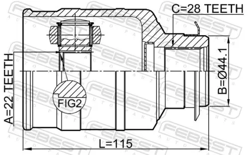FEBEST Joint Kit, drive shaft (2211-FBRH)