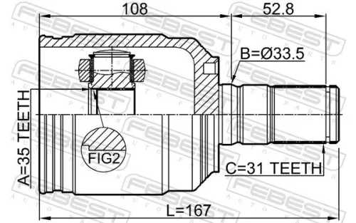 FEBEST Joint Kit, drive shaft (2211-MQ4FLH)