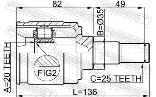 FEBEST Joint Kit, drive shaft (2211-PICMT)