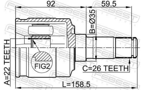 FEBEST Joint Kit, drive shaft (2211-SPAMTLH)
