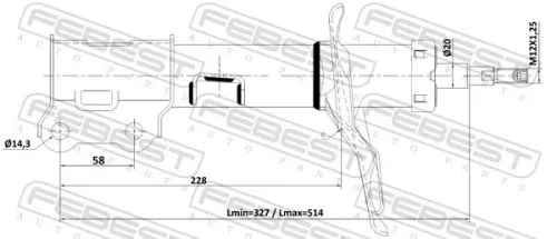 FEBEST Shock Absorber (22110-001FR)