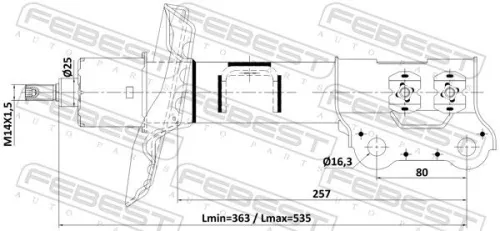 FEBEST Shock Absorber (22110-003FL)