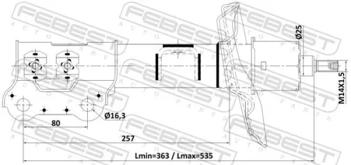 FEBEST Shock Absorber (22110-003FR)