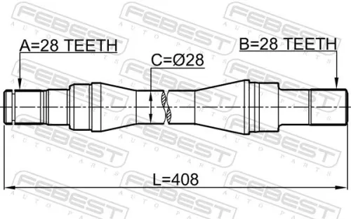 FEBEST Drive Shaft (2212-CARNRH)