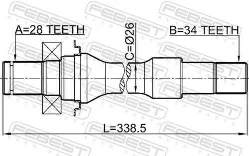 FEBEST Drive Shaft (2212-CARRH)