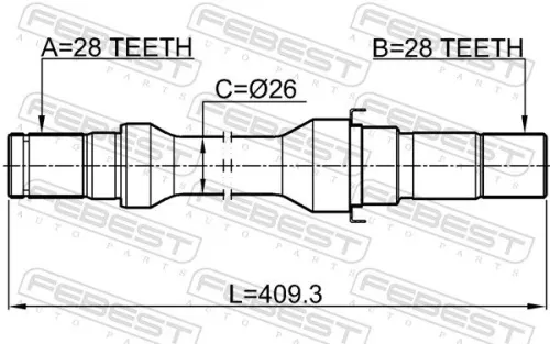 FEBEST Drive Shaft (2212-CLARRH)
