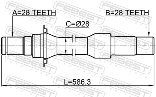 FEBEST Drive Shaft (2212-SEDRH)