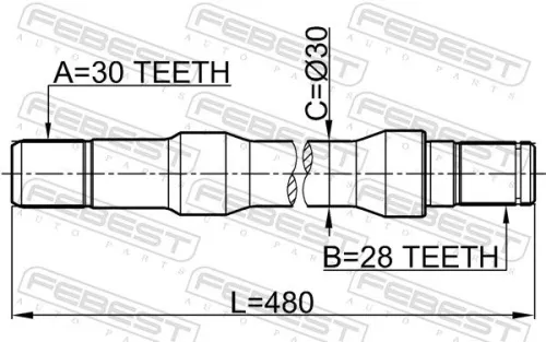FEBEST Drive Shaft (2212-SOR)