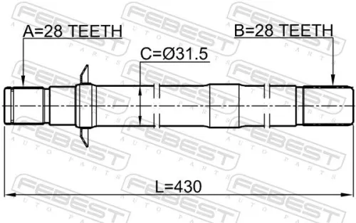 FEBEST Drive Shaft (2212-SORRH)