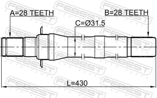 FEBEST Drive Shaft (2212-SPSL)