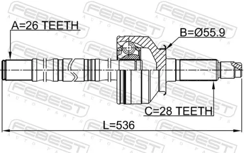 FEBEST Joint Kit, drive shaft (2214-SOR)