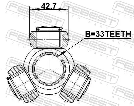 FEBEST Spider Assembly, drive shaft (2216-D4224)