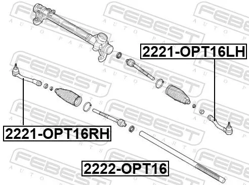 FEBEST Inner Tie Rod (2222-OPT16)