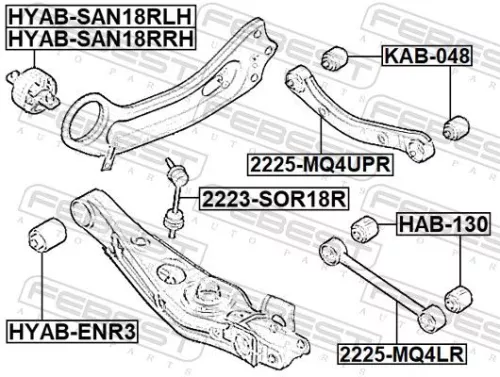 FEBEST Control/Trailing Arm, wheel suspension (2225-MQ4UPR)