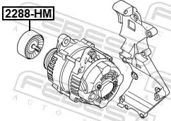 FEBEST Deflection/Guide Pulley, V-ribbed belt (2288-HM)