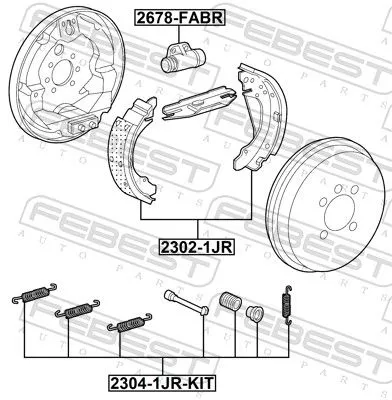 FEBEST Accessory Kit, parking brake shoes (2304-1JR-KIT)