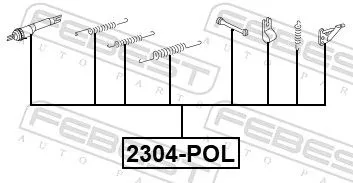 FEBEST Accessory Kit, parking brake shoes (2304-POL)