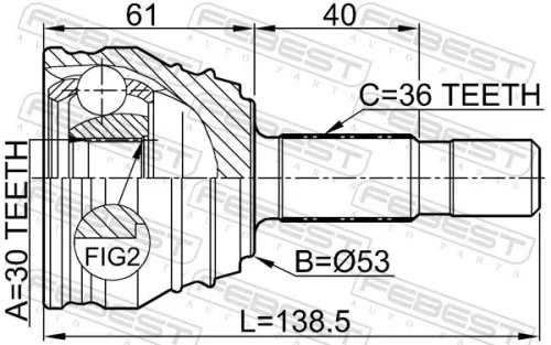 FEBEST Joint Kit, drive shaft (2310-029)