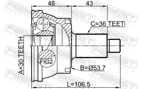 FEBEST Joint Kit, drive shaft (2310-036)