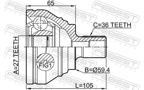 FEBEST Joint Kit, drive shaft (2310-B6)