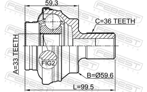FEBEST Joint Kit, drive shaft (2310-CCR)
