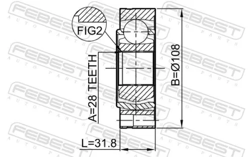 FEBEST Joint Kit, drive shaft (2311-T5)