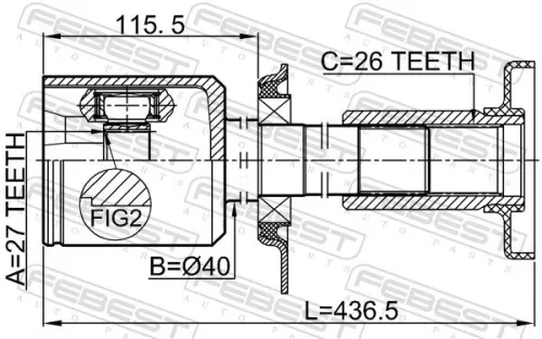 FEBEST Joint Kit, drive shaft (2311-T5ATRH)