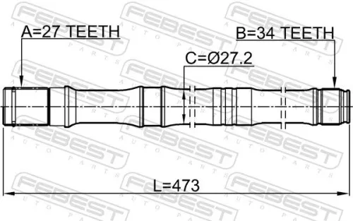 FEBEST Drive Shaft (2312-TIGRH)