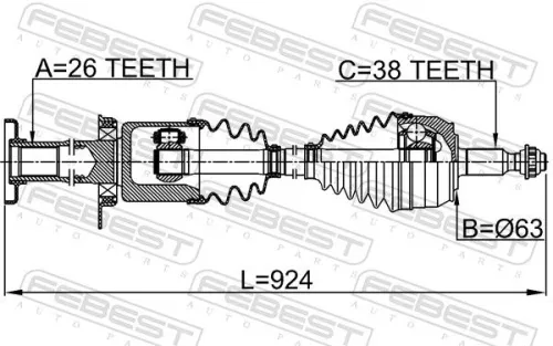 FEBEST Drive Shaft (2314-7HRH)