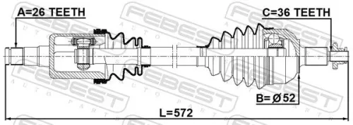 FEBEST Drive Shaft (2314-PVLH)