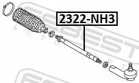 FEBEST Inner Tie Rod (2322-NH3)