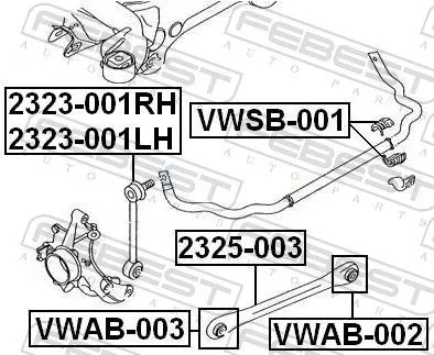 FEBEST Control/Trailing Arm, wheel suspension (2325-003)