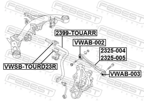 FEBEST Control/Trailing Arm, wheel suspension (2325-005)
