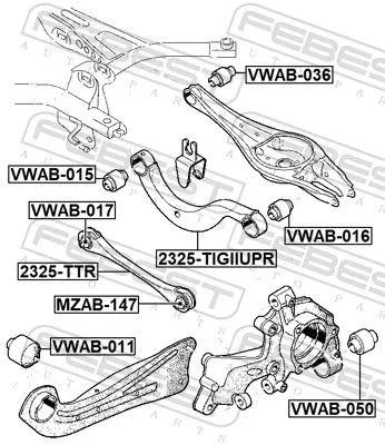 FEBEST Control/Trailing Arm, wheel suspension (2325-TIGIIUPR)