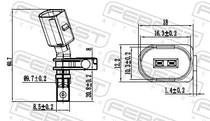 FEBEST Sensor, wheel speed (23606-006)