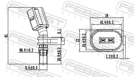 FEBEST Sensor, wheel speed (23606-007)