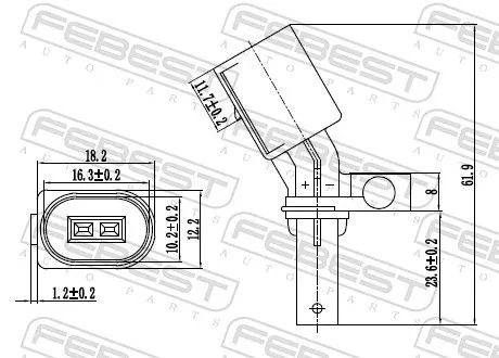 FEBEST Sensor, wheel speed (23606-008)