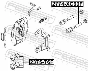 FEBEST Repair Kit, brake caliper (2375-T6F)
