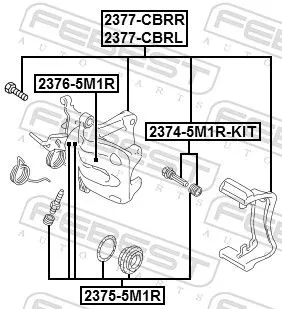 FEBEST Piston, brake caliper (2376-5M1R)