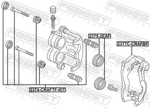 FEBEST Brake Caliper Bracket Set (2377C-CRAFBF)