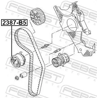 FEBEST Tensioner Pulley, timing belt (2387-B5)