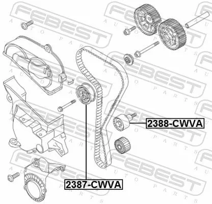 FEBEST Tensioner Pulley, timing belt (2387-CWVA)