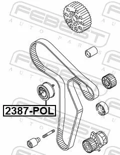 FEBEST Tensioner Pulley, timing belt (2387-POL)