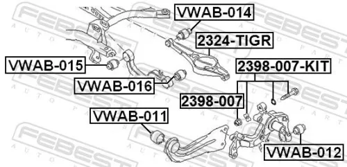 FEBEST Camber Correction Screw Set (2398-007-KIT)