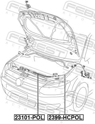 FEBEST Bonnet Cable (2399-HCPOL)