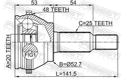 FEBEST Joint Kit, drive shaft (2410-ARKA48R)